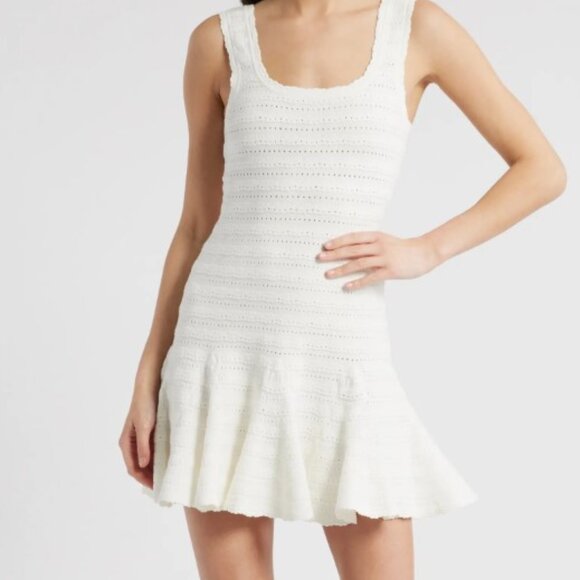 LoveShackFancy | Maryanne Knit Mini Dress IVORY | M|L|NWT - Picture 1 of 9